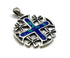 Sterling Silver with Stone of Israel Jerusalem Cross Pendant
